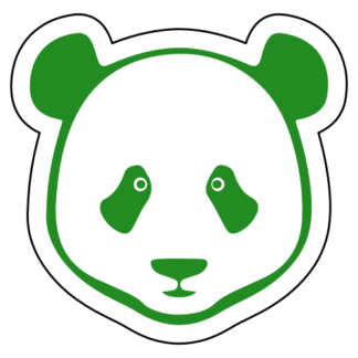 Simple Panda Face Sticker (Green)